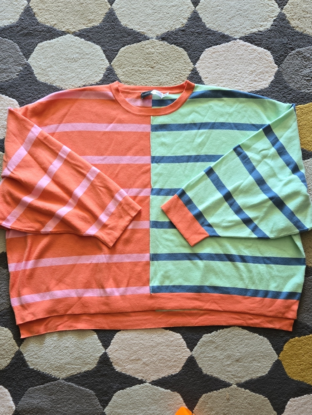 Piper & Scoot Colorblock Striped Women's Cropped Sweater